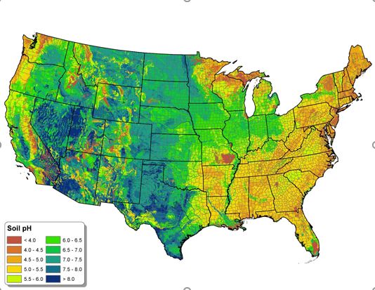 Soil pH map USA