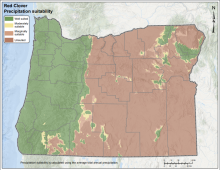 Red Clover Precipitation Oregon Map