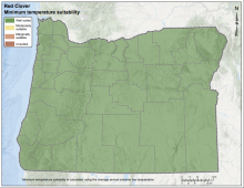 Red Clover Minimum Temperature Oregon Map