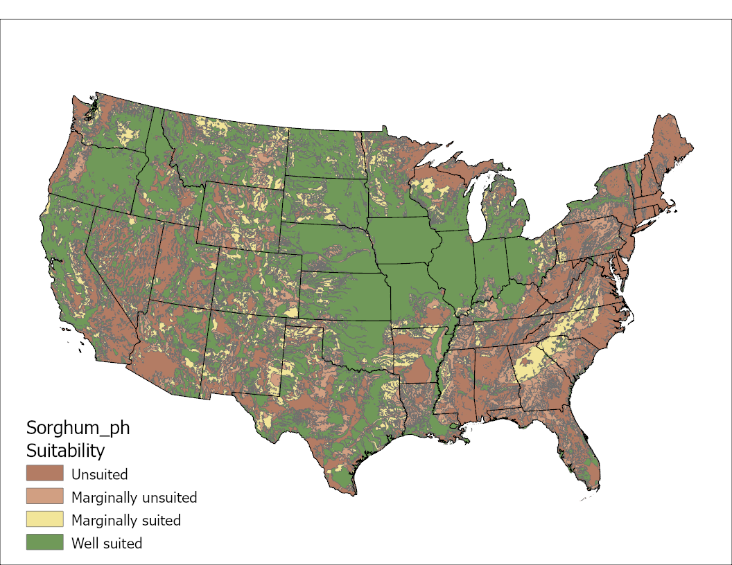 Sorghum pH US Map