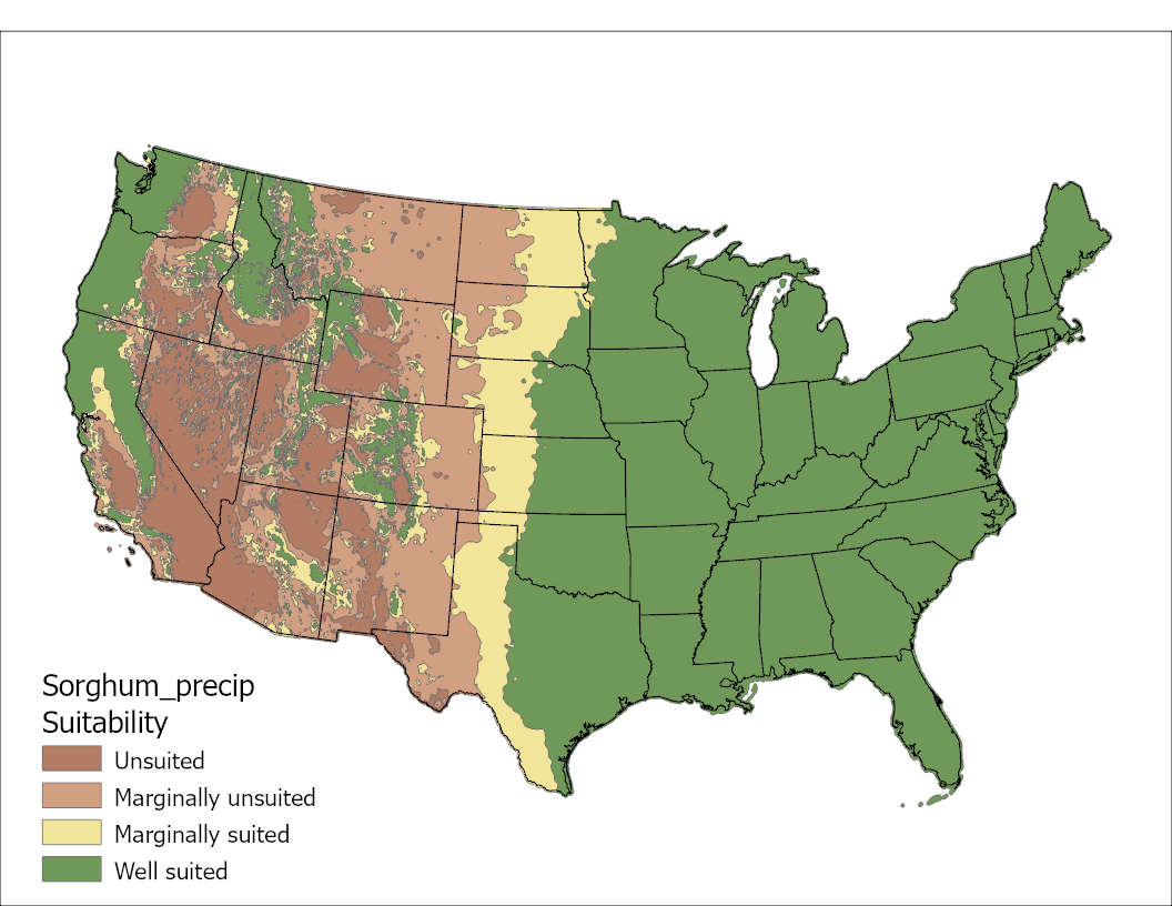 Sorghum Precipitation US Map