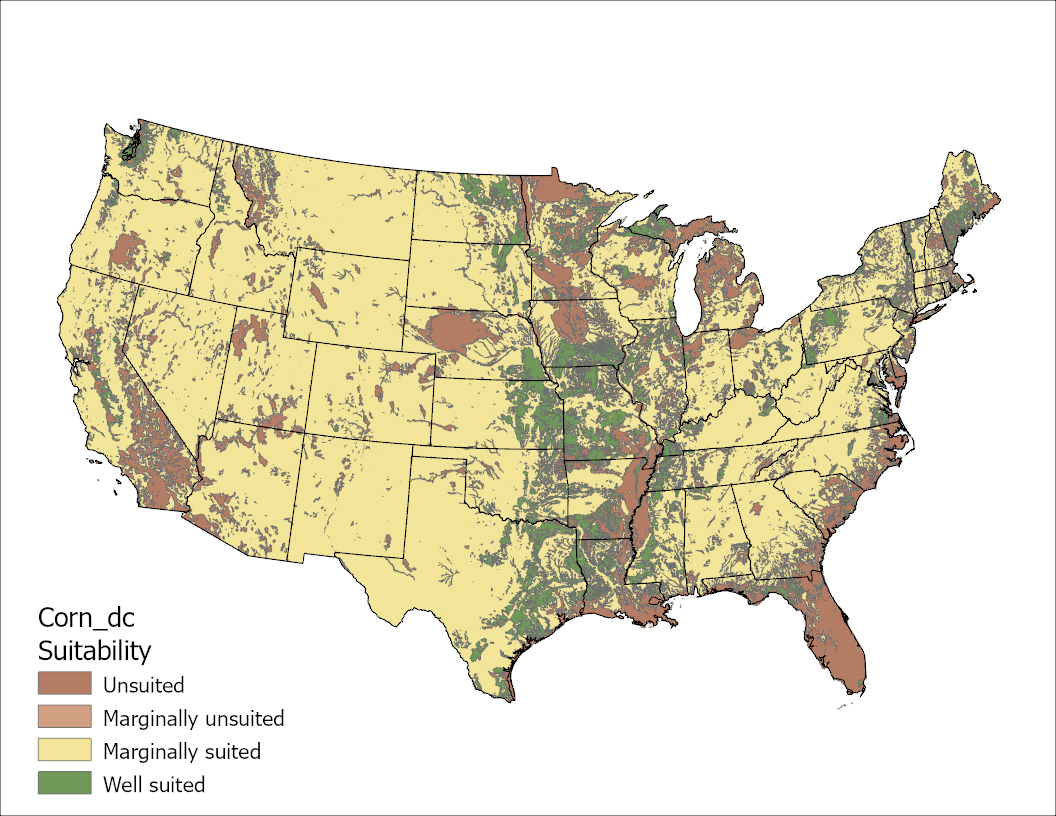 Corn Drainage Class US Map