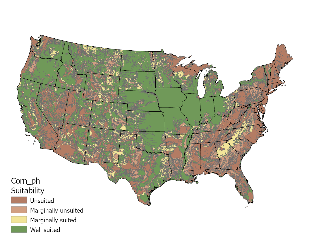 Corn pH US Map