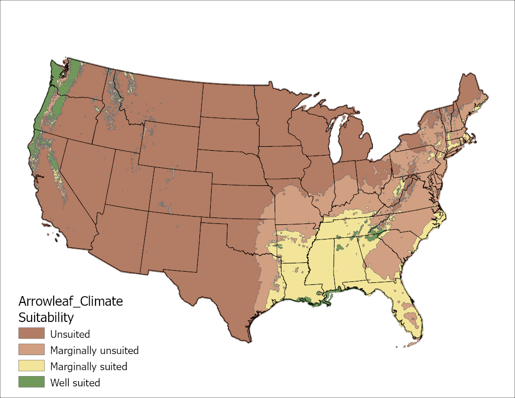 Arrowleaf Climate US Map