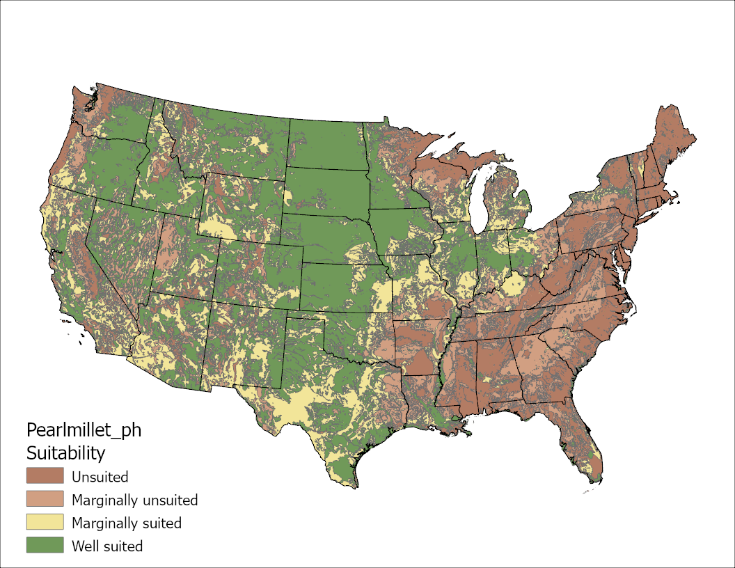 Pearl Millet pH US Map