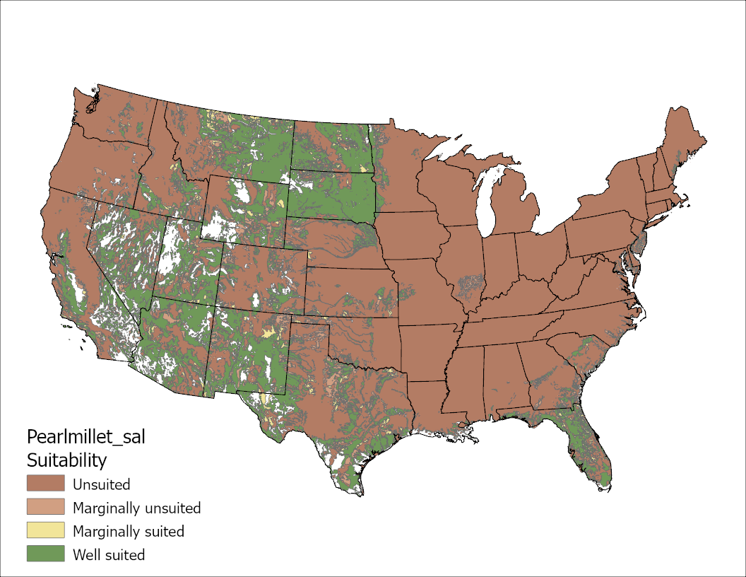Pearl Millet Salinity US Map