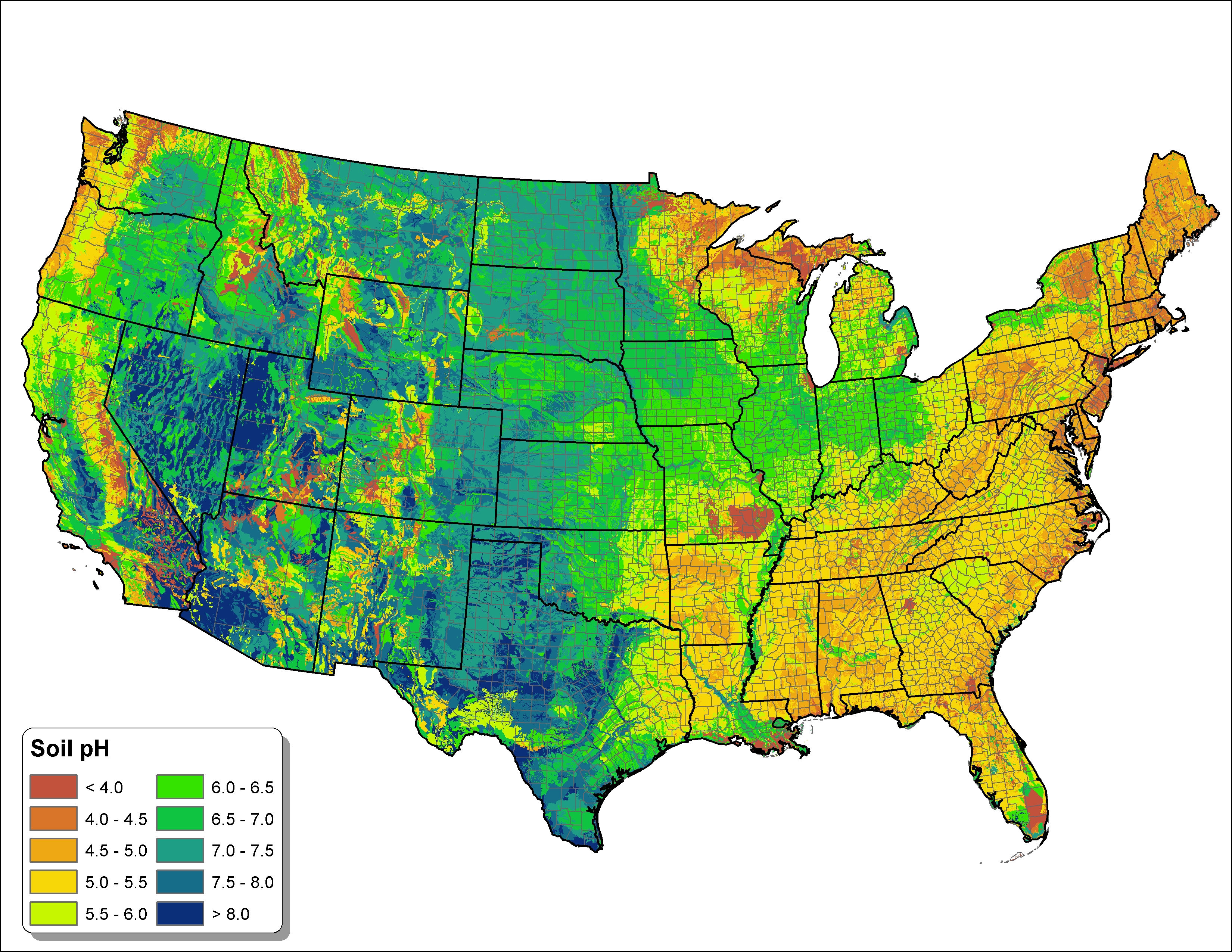 pH of USA Soils