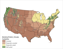 Birdsfoot Trefoil Climate US Map