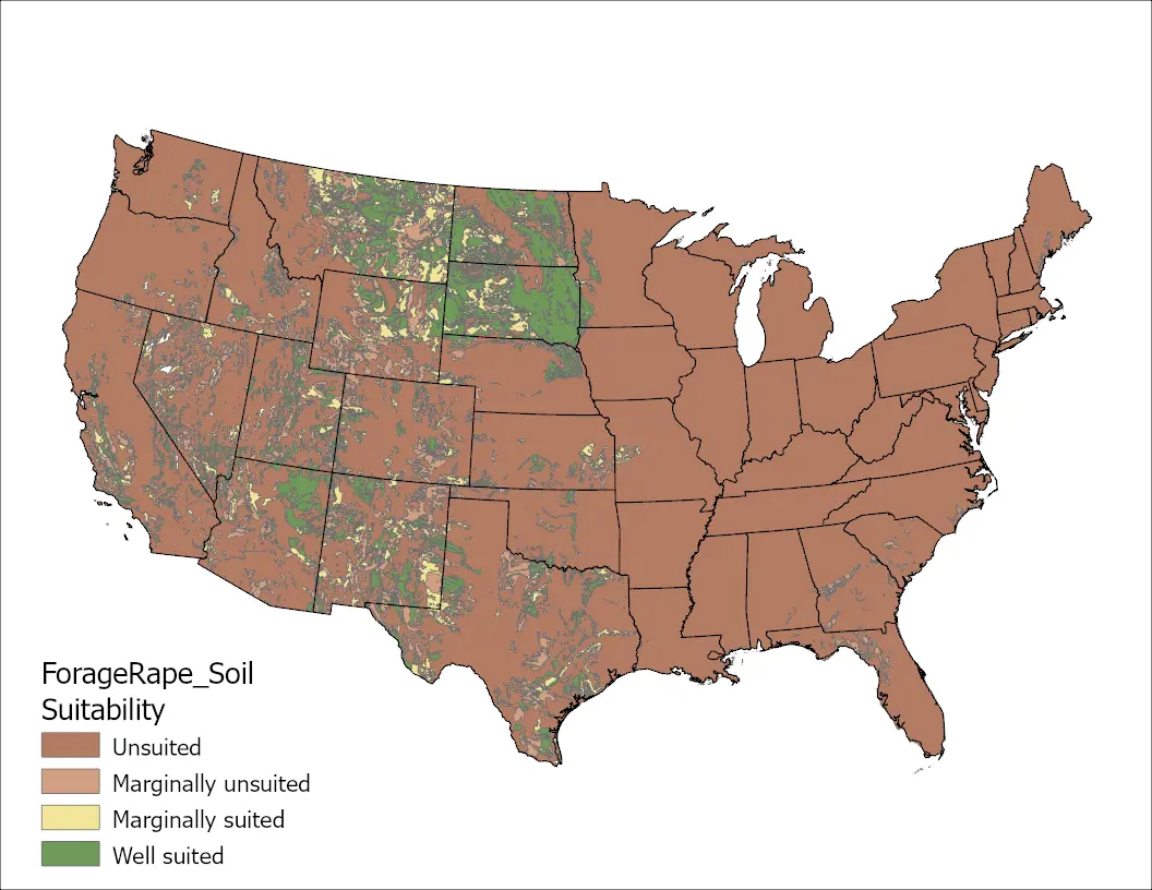 Forage Rape Soil US Map