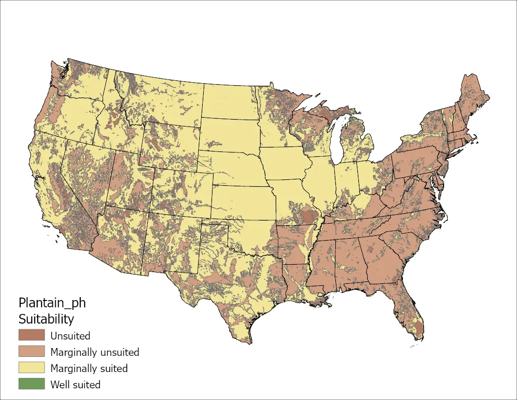 Plantain pH US Map