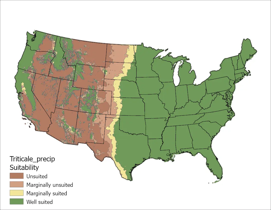 Triticale Precipitation US Map