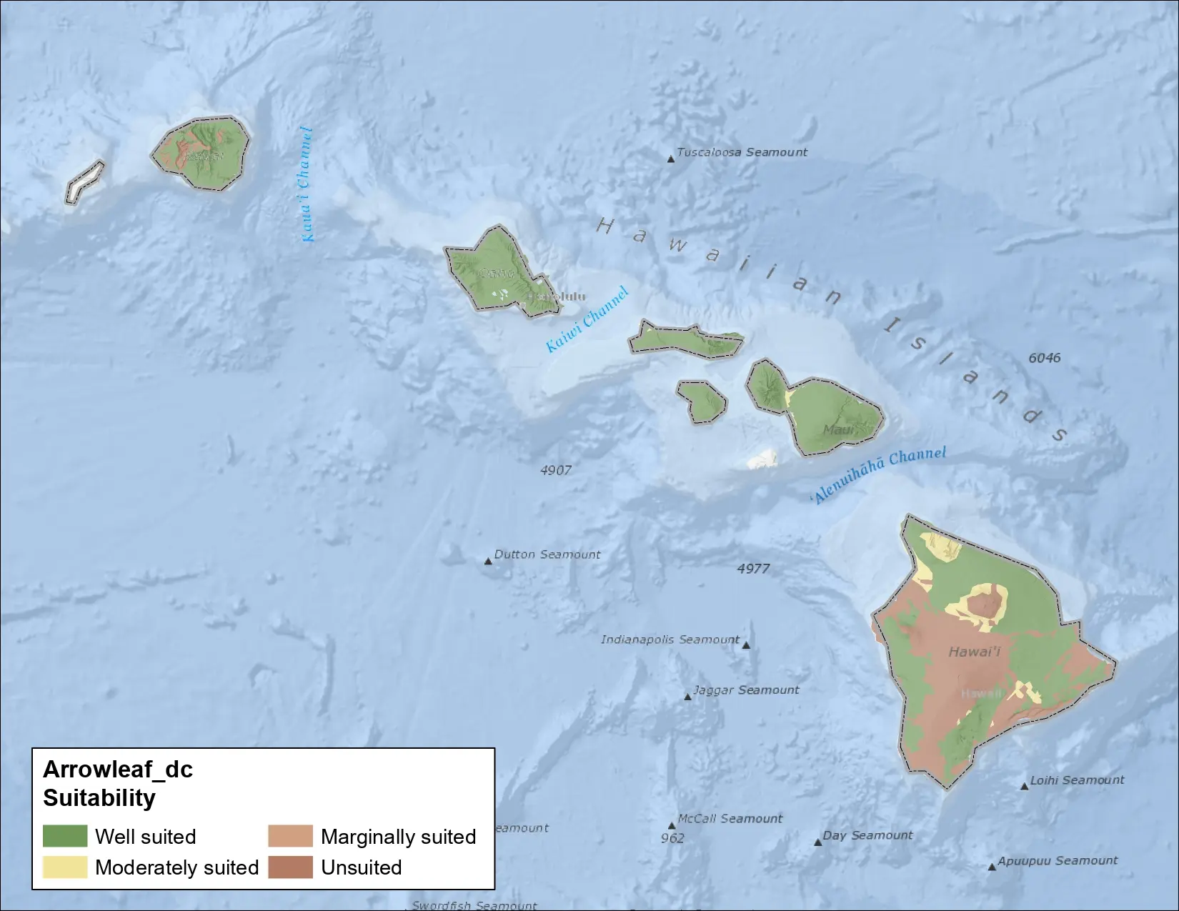 Arrowleaf Clover Drainage Hawaii Map