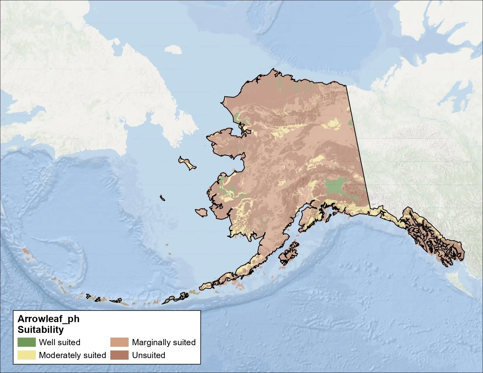 Arrowleaf Clover pH US Map