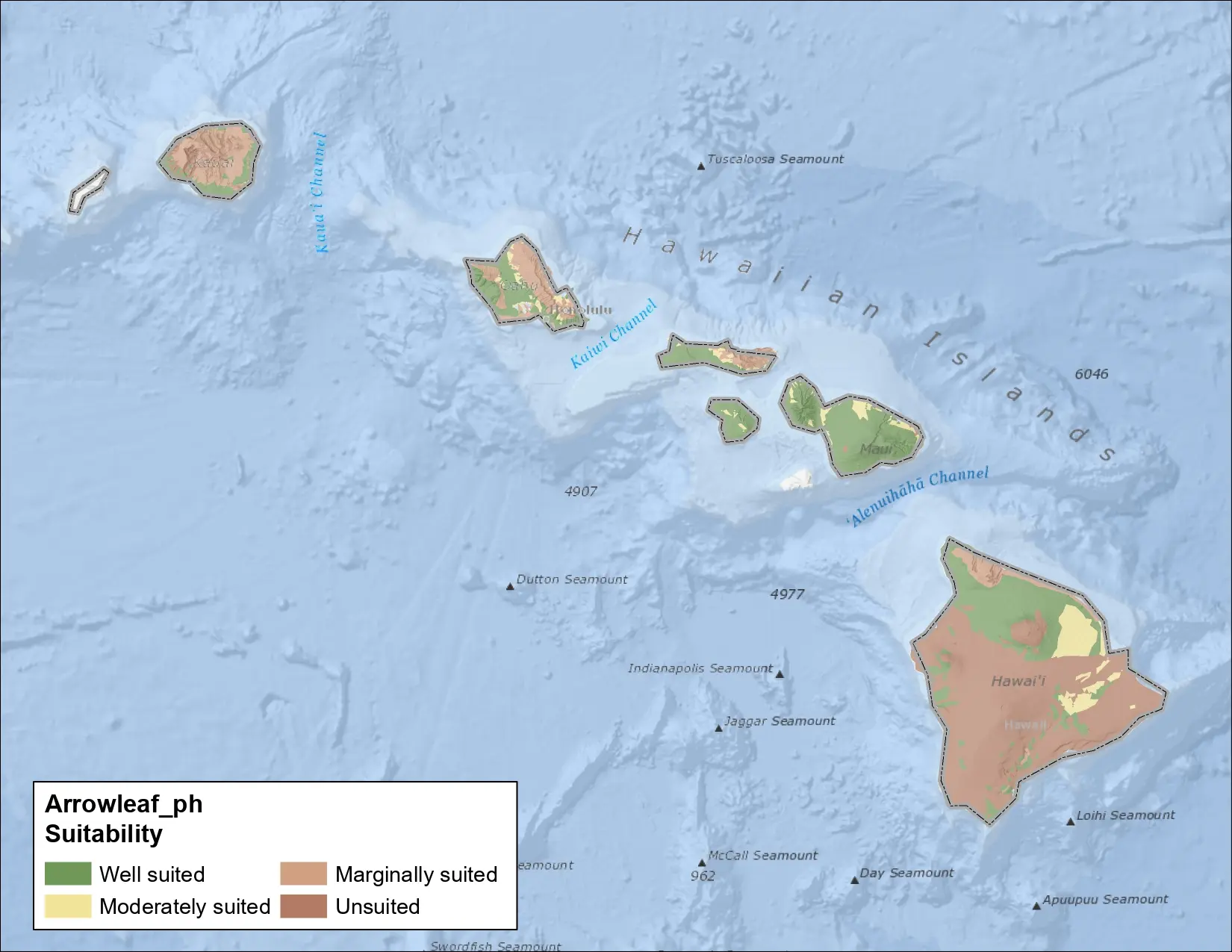 Arrowleaf Clover pH Hawaii Map