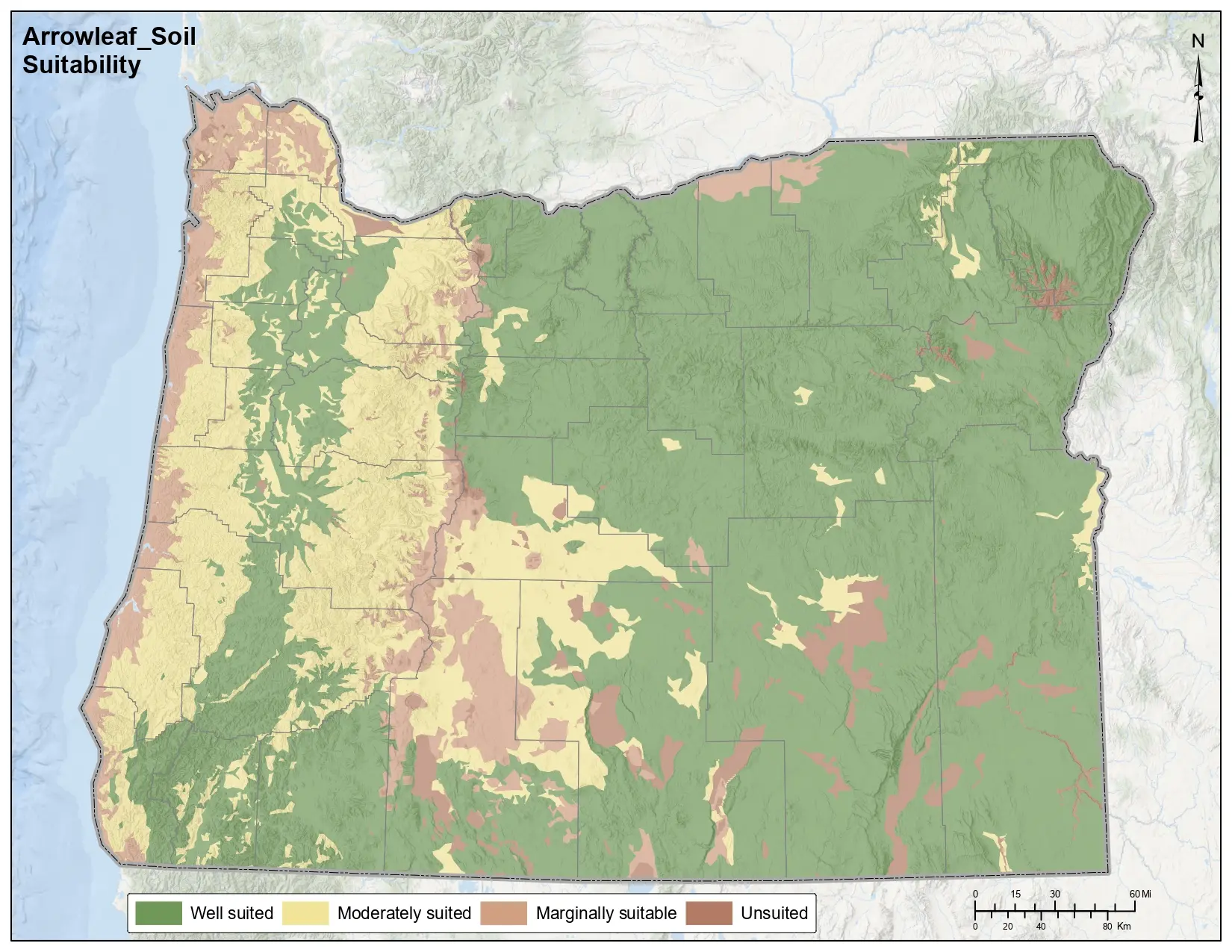 Arrowleaf Clover Soil Oregon Map