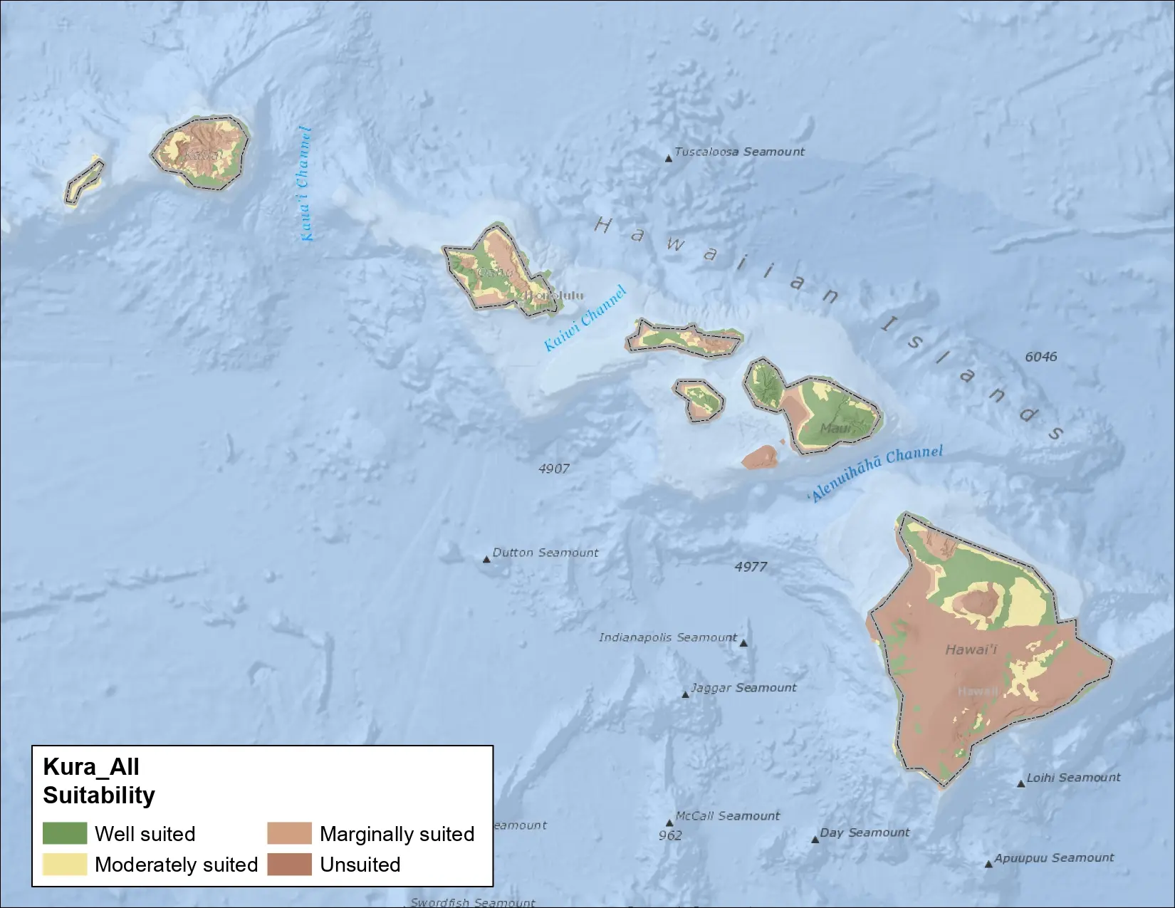 Kura Clover Climate and Soil Hawaii Map