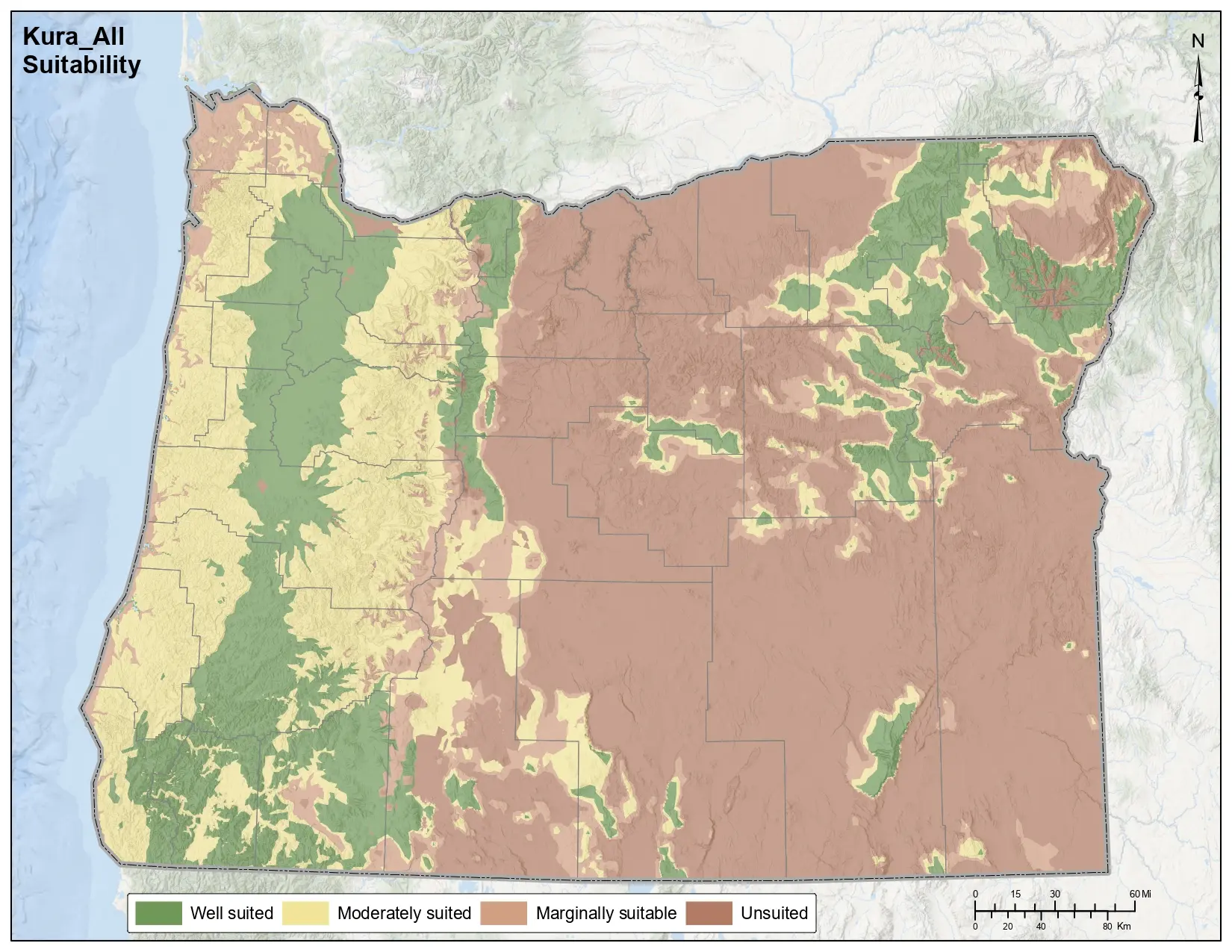 Kura Clover Climate and Soil Oregon Map