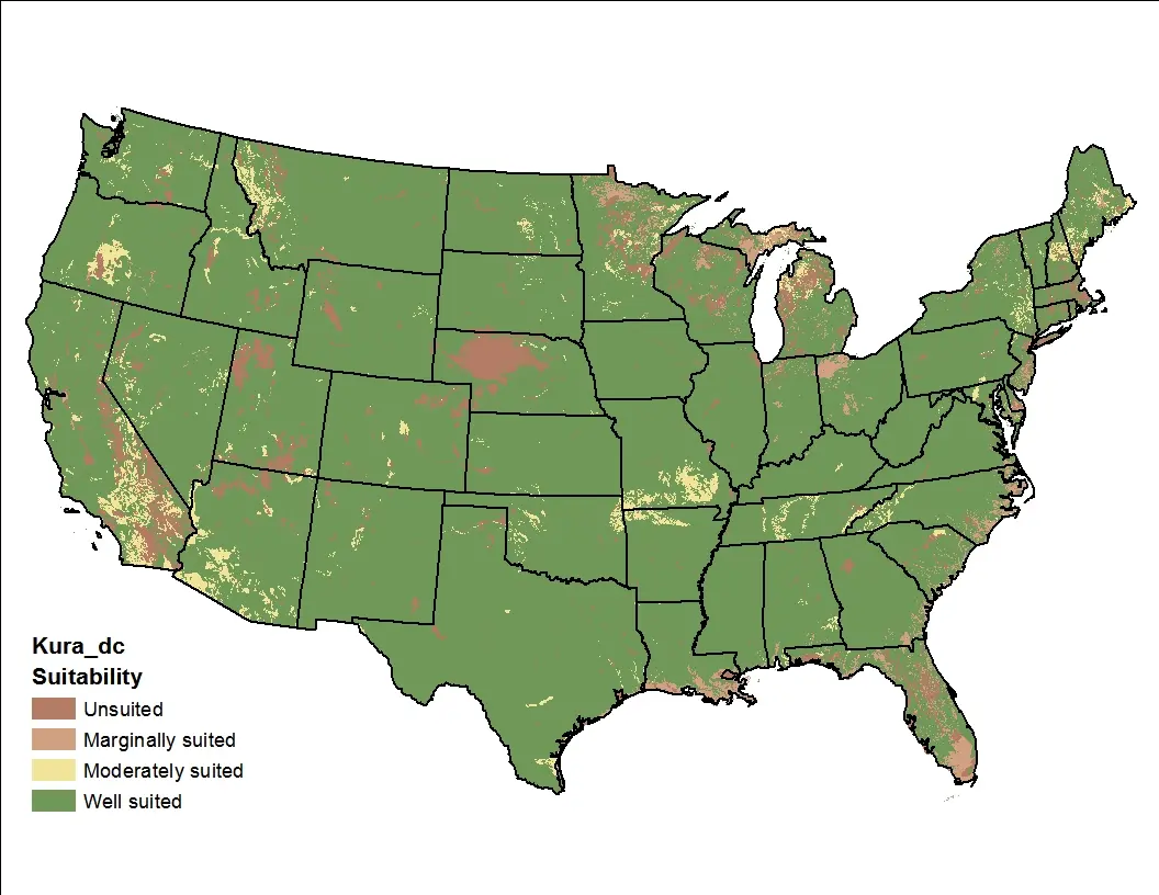 Kura Clover Drainage US Map