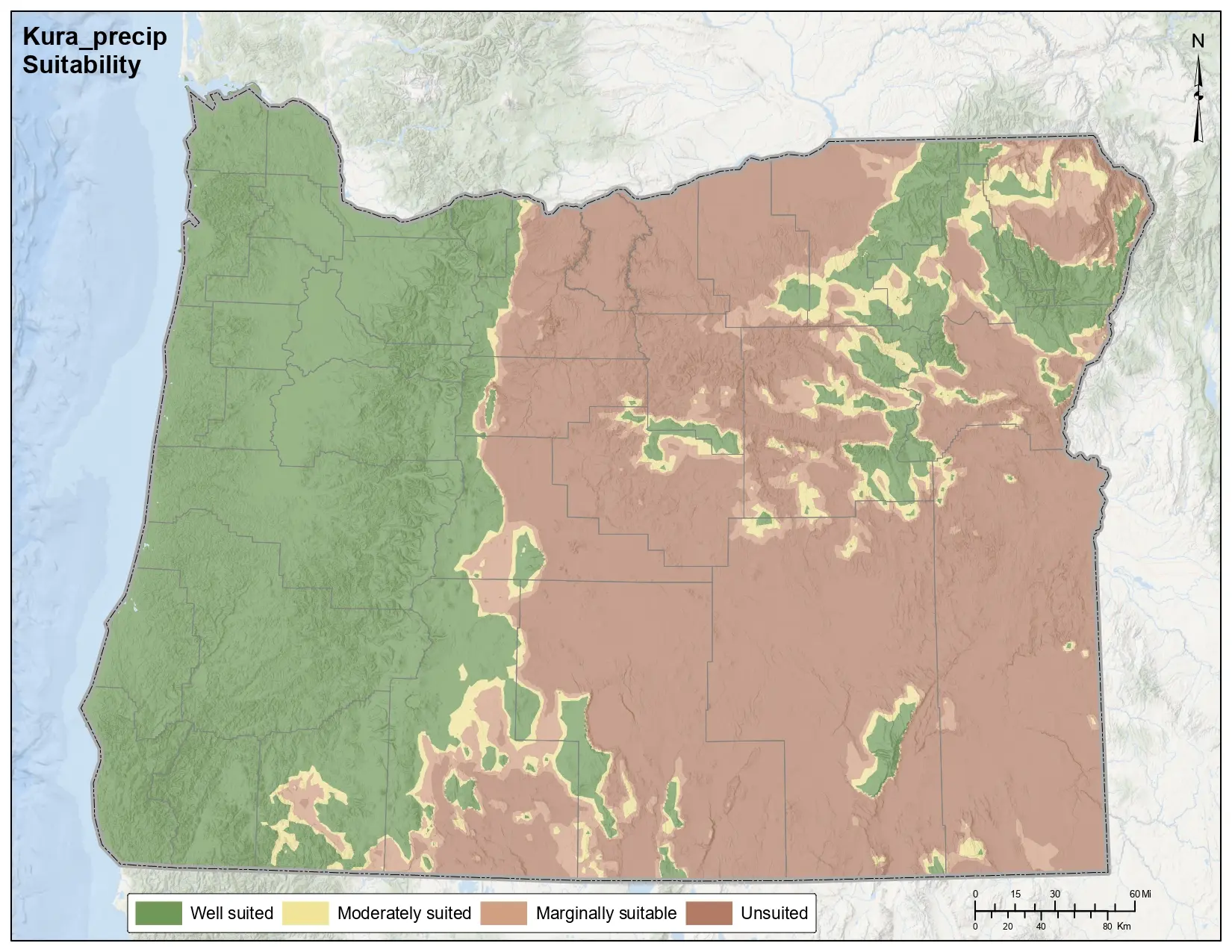 Kura Clover Precipitation Oregon Map