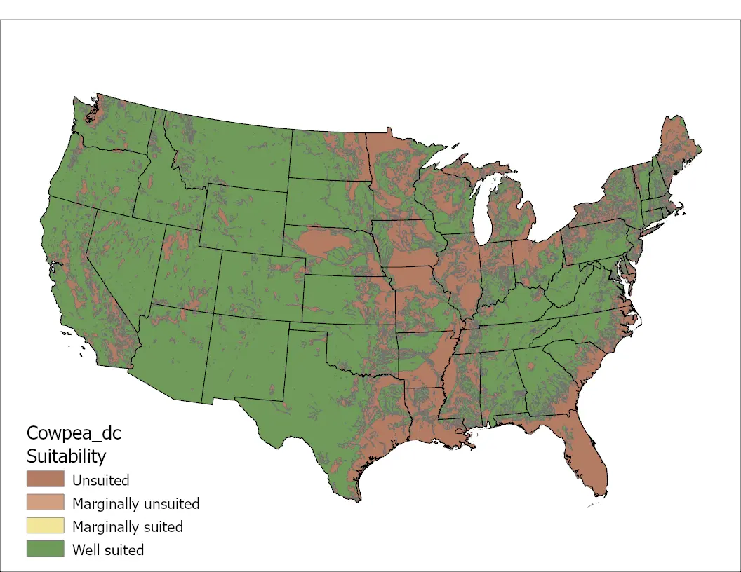 Cowpea Drainage Class US Map
