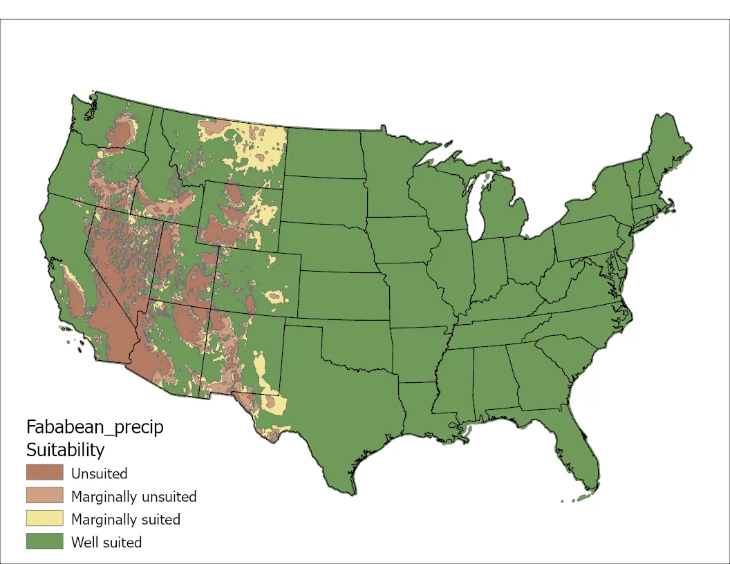 Fababean Precipitation US Map