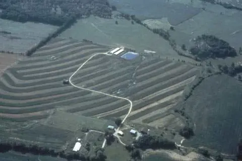 Natural Sloping land showing water velocity reduction