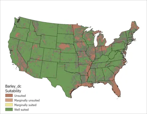 Barley Drainage Class US Map