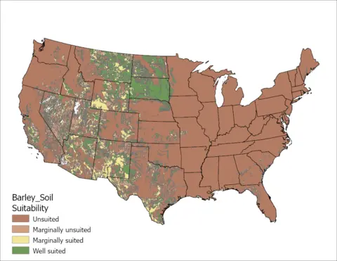 Barley Soil All Factors US Map