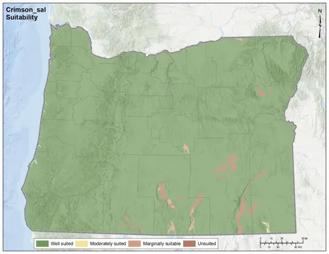 Crimson Clover Salinity Oregon Map