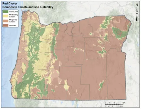 Red Clover Climate and Soil Oregon Map