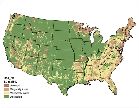 Red Clover pH US Map