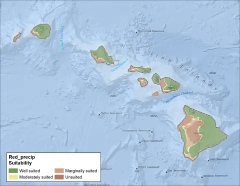 Red Clover Precipitation Hawaii Map