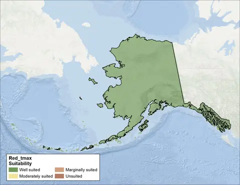 Red Clover Maximum Temperature Alaska Map