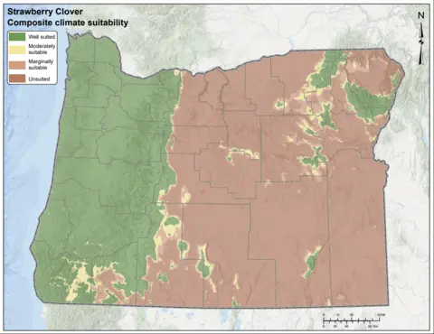 Strawberry Clover Climate Oregon Map