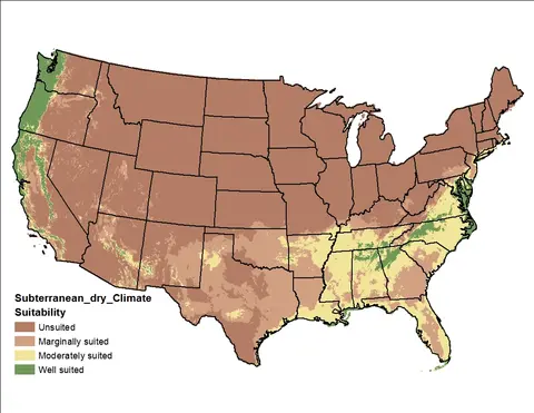 A map of the United States showing tree population by state, with colors representing different tree density levels.