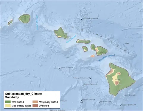 Subterranean Dry Climate Hawaii Map
