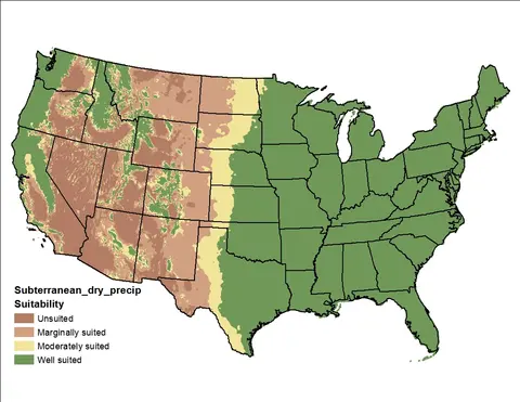 A map of the United States showing tree population by state, with colors representing different tree density levels.