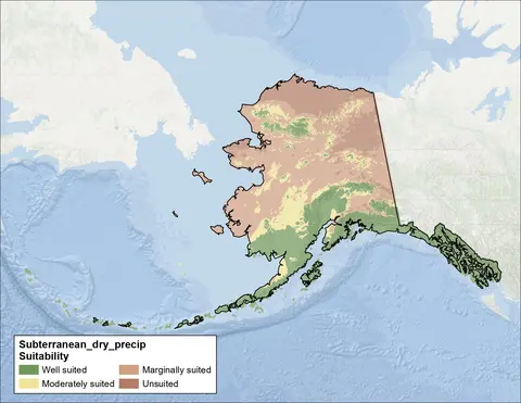 Subterranean Dry Precipitation Alaska Map