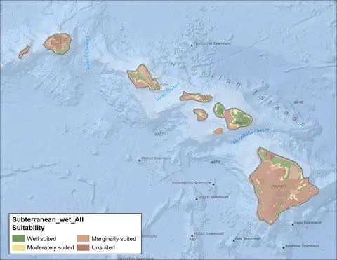Subterranean Wet Climate and Soil Hawaii Map