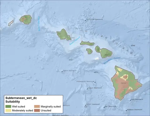 Subterranean Wet Drainage Hawaii Map