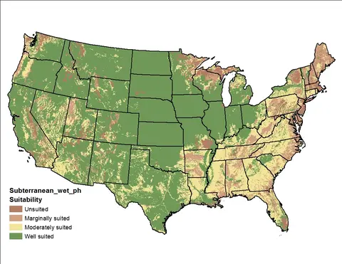 A map of the United States showing tree population by state, with colors representing different tree density levels.