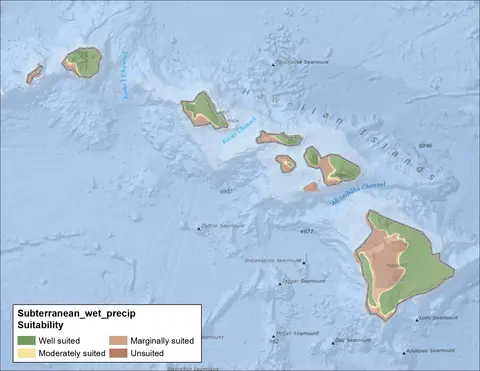 Subterranean Wet Precipitation Hawaii Map