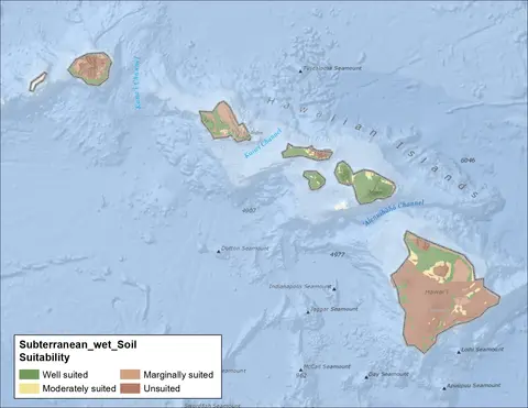 Subterranean Wet Soil Hawaii Map