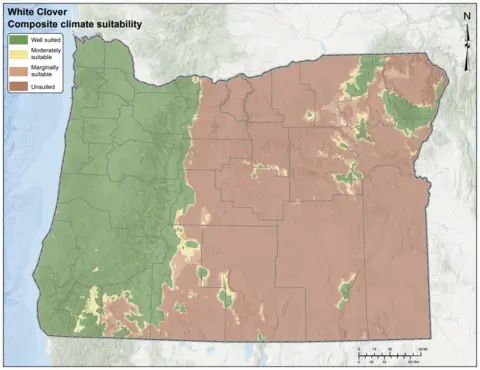 White Clover Climate Oregon Map