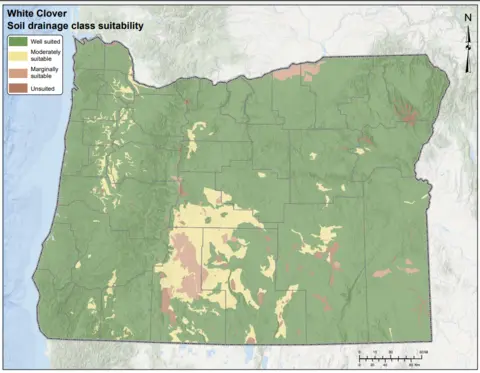 White Clover Drainage Oregon Map