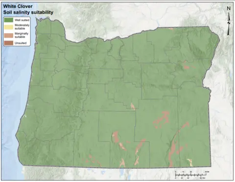 White Clover Salinity Oregon Map