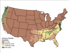 Crimson Clover Climate US Map